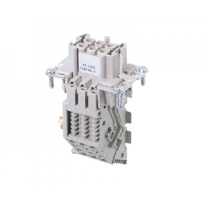 Розеточная контактная вставка 70.101.0653.0, Розеточная контактная вставка, пружинная фиксация, 6 полюсов + PE, типоразмер 6B, 500V, 16A, сечение обслуживаемых проводников 0,5-2,5 мм кв, тип покрытия контактов: серебро, заземление слева, длинное исполенение, (6 полей для маркировки)