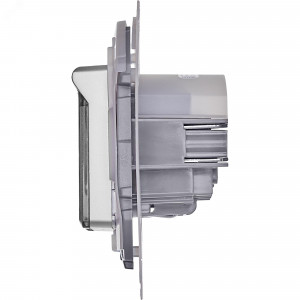 Розетка 1-м СП Inspiria 16А IP44 250В 2P+E защ. шторки с крышкой немецк. стандарт механизм алюм. Leg 673742