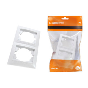 Рамка 2-х постовая горизонтальная белая "Лама" SQ1815-0030