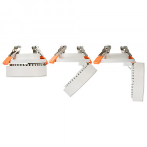 Светильник LGD-MONA-BUILT-R100-12W Day4000 (WH, 24 deg) 025449, Встраиваемый поворотный откидной светильник для потолка, 12Вт. Цвет ДНЕВНОЙ 4000K, св.поток 800лм, CRI(Ra)>90, угол 24°. Угол поворота 355°, угол наклона 90°. Корпус круглый, белый алюминий, IP40. Размер DxH O100x45мм. Установка в отверстие 70мм. 220В