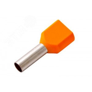 Наконечник штыревой втулочный изолированный F-12 мм 2х4 мм2 (НШВи(2) 4.0-12/НГи2 4,0-12) оранжевый 08-2810