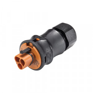 Вилочный разъем на кабель RST20I2S S13ZASSVL BR01, Вилочный разъем на кабель AS-I профиль, 2 полюса, тип фиксации провода: винтовой,номинальные характеристики: ~50/120V, 20A, цвет корпуса: черный, цвет контактной вставки: коричневый, серия RST Classic