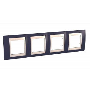 UNICA ХАМЕЛЕОН РАМКА 4-постовая, горизонтальная, БЕЖЕВЫЙ/ ГРАНАТ C3(+) MGU6.008.572