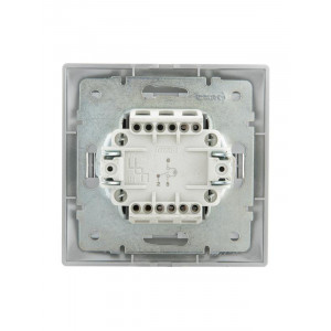 Переключатель проходной 1-кл. СП Mira 10А с подсветкой со вставкой сер. метал. 701-1010-114