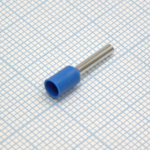HE  1510  Blue, наконечник кабельный торцевой трубчатый с изоляцией, L=16.4/10мм, сеч. пров. 1.5мм2
