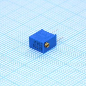 3266X-1-203LF, Потенциометр многооборотный керметный 20кОм 0.25Вт PC PIN