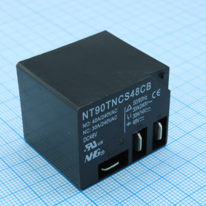 NT90T-N-C-S-DC48V-C-B-0.9, Реле силовое, 40А одна контактная группа-два направления катушка 48В 130°С 0.9Вт