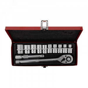 Набор торцевых головок 1/2, головки 10-24 мм, с трещоточным ключом, 12 предметов 12-8301