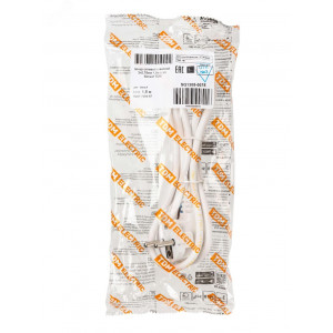 Шнур сетевой с вилкой ПВС 3x0,75мм2 1,5м с/з белый SQ1305-0075