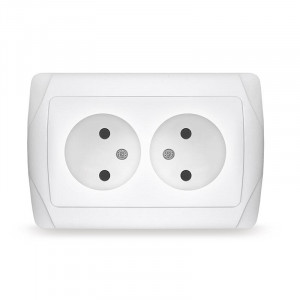 Розетка 2-м СП Маргарита 16А IP20 без заземл. бел. М0102
