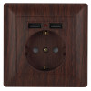 4-410-10 Розетка P+E Schuko со шторками, 16А-250В + 2хUSB, СУ, Solo, венге (10/100/2500) Б0043408