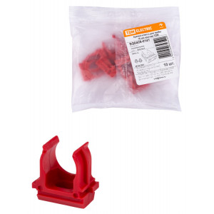 Крепеж-клипса для трубы ПНД 16 мм (10 шт.) красная SQ0405-0141