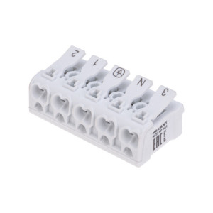 Клемма пружинная соединительная КСП 5-полюсная с монтажными ножками 07-6217-1