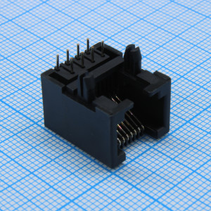 L-KLS12-138-8P8C-1-01, Розетка 8P8C (RJ45) угловая монтаж в отверстие