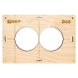Шаблон для подрозетников c 2 отв. диам. 68 мм EKF Expert sh-d68-2