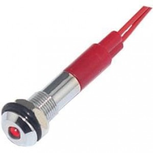 FL1M-6SW-1-R12V, Светодиодные панельные индикаторы LED RED 6MM NUT 12VAC/DC