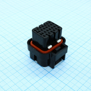 1473416-1, Разъем 26 контактов шаг 3 мм монтаж на кабель черный автомобильного применения туба