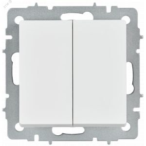 BRITE Выключатель 2-клавишный перекрестный 10А ВС10-2-3-БрАБ арктический белый IEK BR-V23-0-10-K91