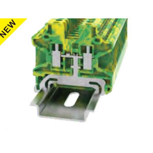 Заземляющая клемма DHV2.5-PE-01P-1C-00Z(H), Заземляющая клемма, высоковольтная, тип фиксации провода: винтовой, номинальное сечение: 2.5 мм кв., ширина: 5,2 мм, цвет: желто-зеленый, тип монтажа: DIN35