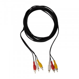 Шнур 3 RCA - 3 RCA, 5м, черный 17-0205