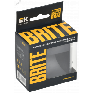 Подсветка светодиодная BRITE встраив. ПЛ20-БрЧ черн. BR-FL20-K02