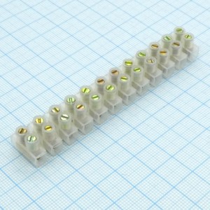 Колодка клеммная PA12-3A-4mm U-Type, Колодка клеммная 400В 3А 12 клемм