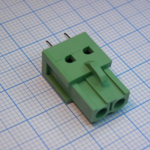 2EDGB-5.08-02P-14-00A(H), клеммный блок вертикальный 2 контакта шаг 5.08мм на плату