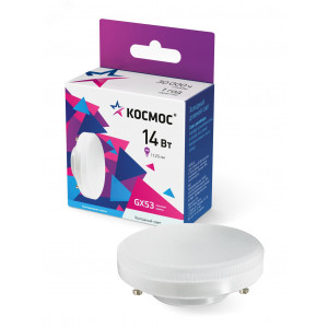 Лампа светодиодная 14Вт 6500К GX53 220В КОСМОС Lksm_LED14wGX5365C