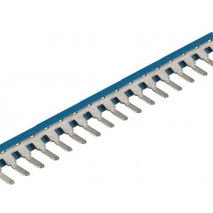 Соед. мостик  IVB WK 2,5-K-M-70 BLUE, Соединительный мостик, для установки в зажимную клетку, изолированный, угловой, толщина 0,8 мм, угловой, 70 полюсов, для клемм: WK-2,5, цвет: синий