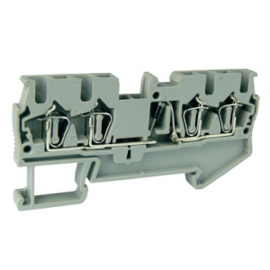 Клемма с диодом UJ5-2.5/2X2D, Клемма с диодом, 4 точки подключения, тип фиксации провода: пружинный, номинальное сечение: 2,5 мм кв., 1A, 500V, ширина: 5,2 мм, цвет: серый, тип монтажа: DIN35