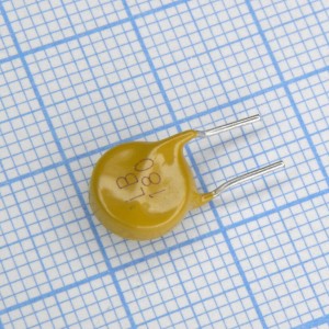 LB180F, Самовосстанавливающийся предохранитель PTC 0.18A(hold) 0.36A(trip) 250V 10A 1W 21s 0.8Ohm, радиальные выводы, 11 X 13.6 X 4.6mm, россыпью