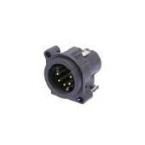 NC5MAV-SW, Разъемы XLR Recpt A-SW 5 pin M PCBV;pin1/grd sep