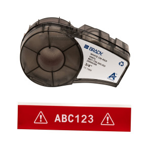 brd142801, M21-750-595-RD лента 19.05mm/6.4m винил, белый на красном