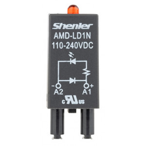 Модуль AMD-LD1N 110-240V DC, Модуль для реле, 110 - 240VDC, красный светодиод, диод (+А1/-А2), цвет: черный, для колодок: SRU, SKF14, SKC, SKB, STB, SRC*-E, SRB, GZT, GZM, GZS, GZMB, ES32