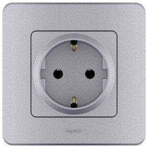 Розетка 1-м СП Inspiria 16А IP20 250В 2P+E немецк. стандарт механизм алюм. Leg 673722
