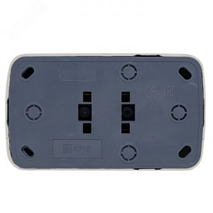 Минск Розетка 2-местная ОП 16А с заземлением белая Basic EGR16-128-10