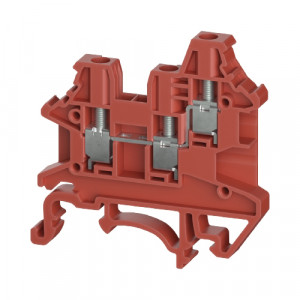 Проходная клемма WTN 2.5 D1/2 RT, Проходная клемма, 3 точки подключения, тип фиксации провода: винтовой, номинальное сечение: 2,5 мм кв., 24A, 1000V, ширина: 5,1 мм, цвет: красный тип монтажа: DIN35