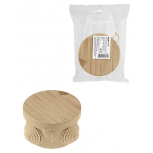 Распаячная коробка ОП D65х40мм, крышка, "ЭКО" (сосна), IP54, 4вх. инд. штрихкод SQ1401-0701