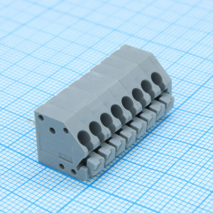 DG250-3.5-08P-11-00A(H), Нажимной безвинтовой клеммный блок на 8 контактов. Зажим типа торцевой контакт. Серия DG250-3.5
