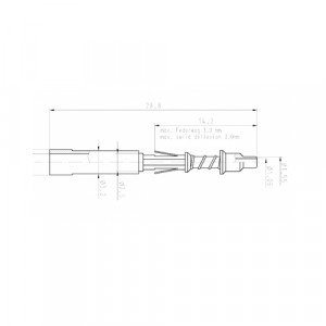 Вилочный оптоволоконный контакт LWL, Вилочный контакт, для оптоволокна диаметр контакта 1,6 мм