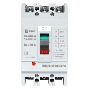 Автоматический выключатель ВА-99МL 63/ 50А 3P 15кА EKF Basic mccb99-63-50mi