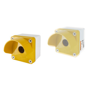 Корпус КП101 c козырьком для кнопок 1 место IP66 ABS желтый SQ0705-0011