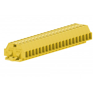 Проходная клемма (MINI) 241305, Проходная клемма, MINI, боковой подвод кабеля, 2 точки подключения, тип фиксации провода: пружинный, номинальное сечение: 2,5 мм кв., 24A, 500V, ширина: 6 мм, цвет: желтый, тип монтажа: монтажные фланцы