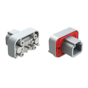 ATP13-2P-BM04GRY, Автомобильные разъемы 2Pos 90deg PCB Flng Mnt Rcpt Tin potted