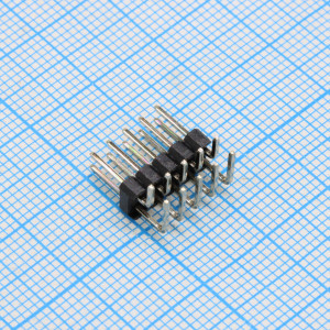 DS1022-2X5RF11-B-X, Соединитель штыревой, вилка на плату двухрядная угловая 10pin(2x5), шаг 2.54мм