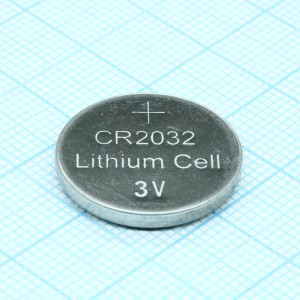 CR2032, Li, MnO2 батарея типоразмера R20, 3В, 0.24Ач, стандартная форма, -20...50 °C