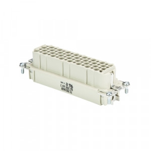 Розеточная контактная вставка HD BUC 64 25, Розеточная контактная вставка, обжимная фиксация, 64 полюса + PE, типоразмер 24B, 250V, 10A, (обжимные контакты поставляются отдельно)