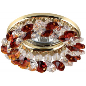 DK16 GD/WH/T Светильник декор "круглый с мелкими хрусталиками" MR16,12V, 50W, C0043751