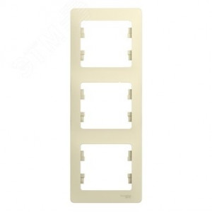 Рамка 3-м Glossa вертикал. беж. SE GSL000207