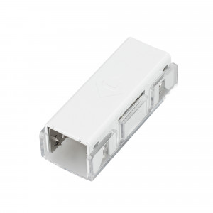 Коннектор питания ARL-MOONLIGHT-1213-CON-POWER-MID-WH 028842, Герметичный двусторонний коннектор питания для гибкого неона MOONLIGHT, сечение 12х13мм, цвет белый. Подключение питания без пайки, IP54.